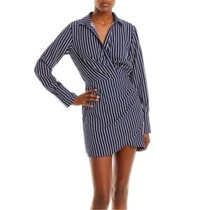 Aqua Navy and White Striped Dress